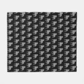 Terrier-Silhouette-Muster Staffordshires Stier Fleecedecke (Vorderseite (Horizontal))