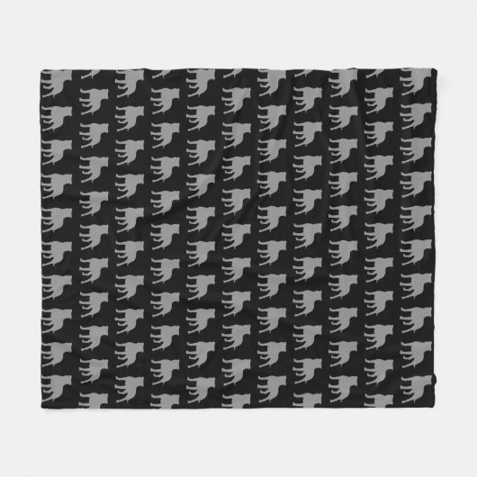 Terrier-Silhouette-Muster Staffordshires Stier Fleecedecke (Vorderseite (Horizontal))