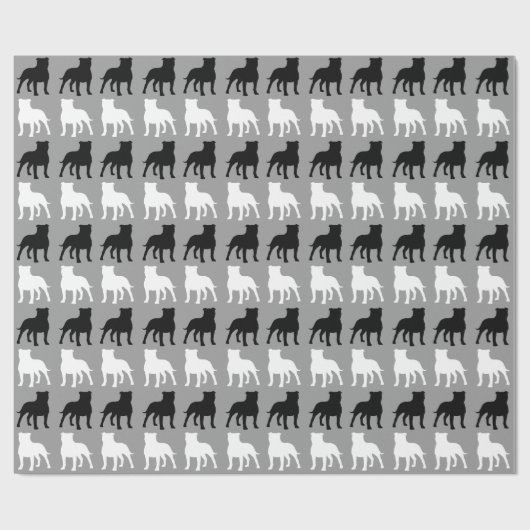 Terrier-Silhouette-Muster Staffordshires Stier Geschenkpapier (Flach)