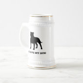 Terrier-Silhouette Staffy Hund Staffordshires Bierglas (Vorderseite Links)