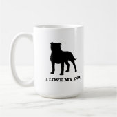 Terrier-Silhouette Staffy Hund Staffordshires Kaffeetasse (Links)