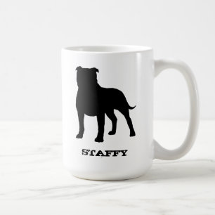 Terrier-Silhouette Staffy Hund Staffordshires Kaffeetasse