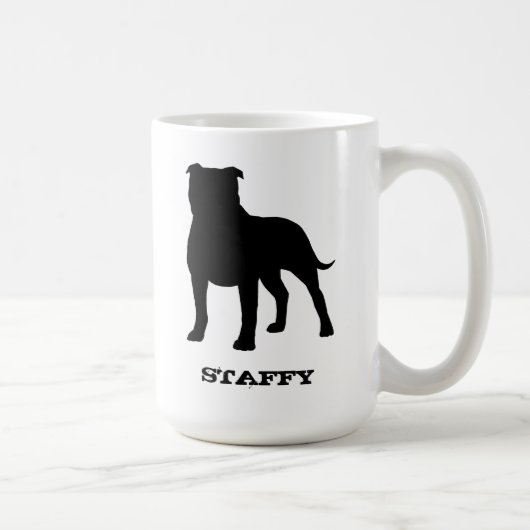 Terrier-Silhouette Staffy Hund Staffordshires Kaffeetasse (Rechts)