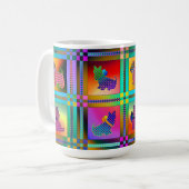 Terrier-Silhouetten in einem Karton-Muster Kaffeetasse (Vorderseite Links)