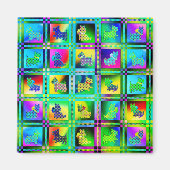 Terrier-Silhouetten in einem Karton-Muster Magnet (Vorne)