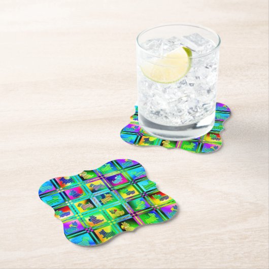 Terrier-Silhouetten in einem Karton-Muster Untersetzer (Vor Ort)