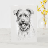 Terrier Sketch zum Nachdenken Karte (Gelbe Blume)