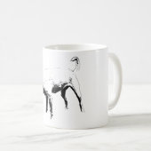 Terrier Turn, helle Kontur Kaffeetasse (VorderseiteRechts)