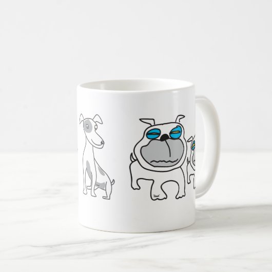 Terrier-u. Bulldoggen-Tasse Kaffeetasse (VorderseiteRechts)