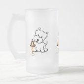 Terrier und Creme Mattglas Bierglas (Links)