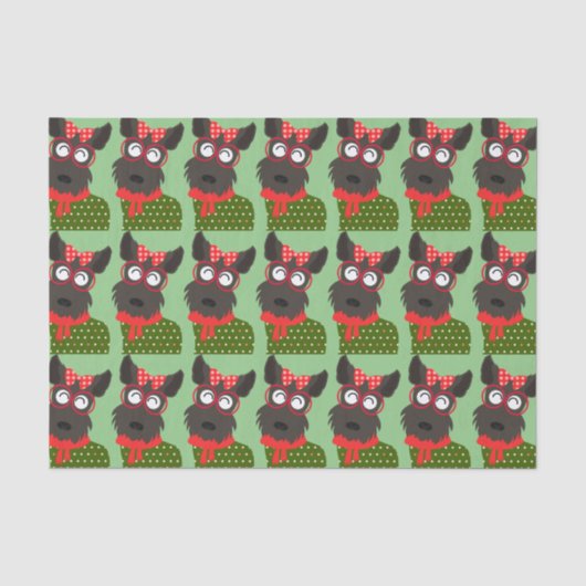 Terrier-Weihnachten Seidenpapier (Vorderseite)
