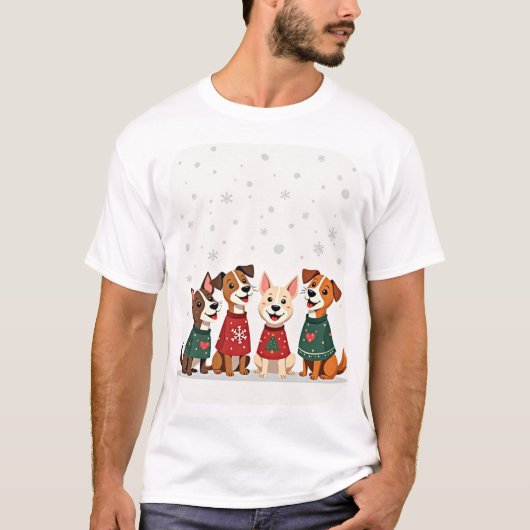 Terrier-Weihnachtschor T-Shirt (Vorderseite)