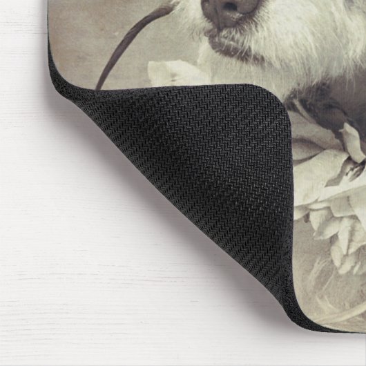 Terrier-Welpe auf Mausunterlage Mousepad (Ecke)