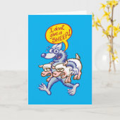 Terrific blue wolf Sprichwort "Ich gebe kein Schaf Karte (Gelbe Blume)