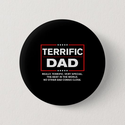 Terrific Dad - Funny Donald Trump Fathers Day Button (Vorderseite)