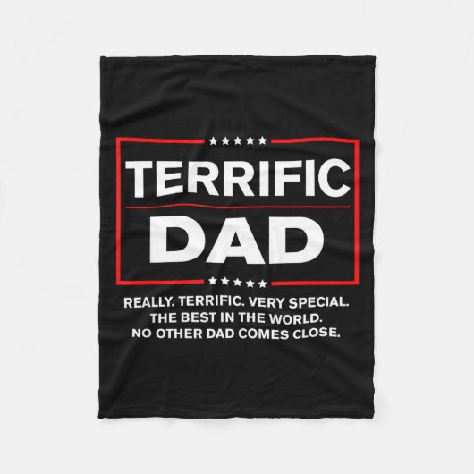 Terrific Dad - Funny Donald Trump Fathers Day Fleecedecke (Vorderseite)