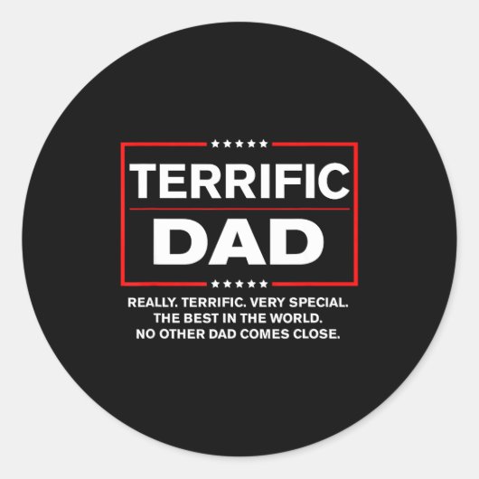 Terrific Dad - Funny Donald Trump Fathers Day Runder Aufkleber (Vorderseite)