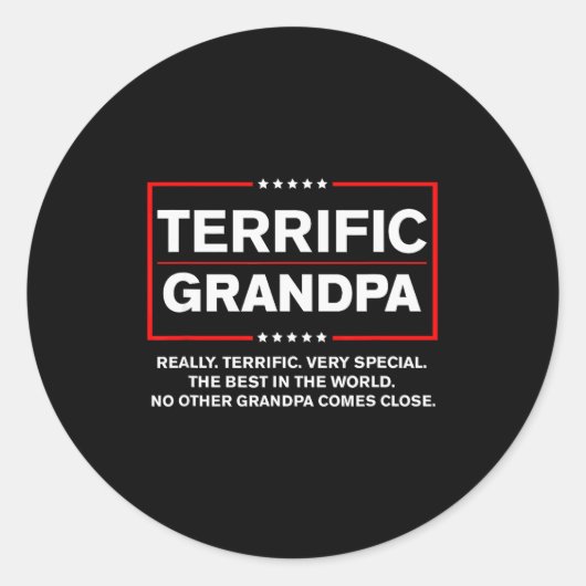 Terrific Grandpa - Funny Donald Trump Campaign Sty Runder Aufkleber (Vorderseite)