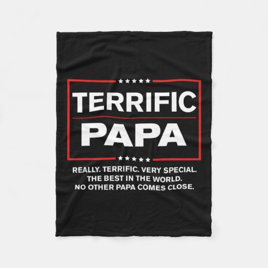 Terrific Papa - Funny Donald Trump Best Papa Fleecedecke (Vorderseite)