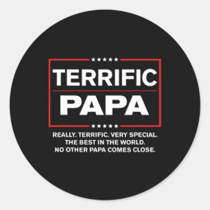 Terrific Papa - Funny Donald Trump Best Papa Runder Aufkleber