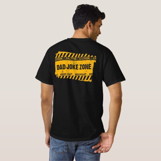 Terrific Text Design Vorsicht Vater Joke Zone T - T-Shirt (Schwarz voll)
