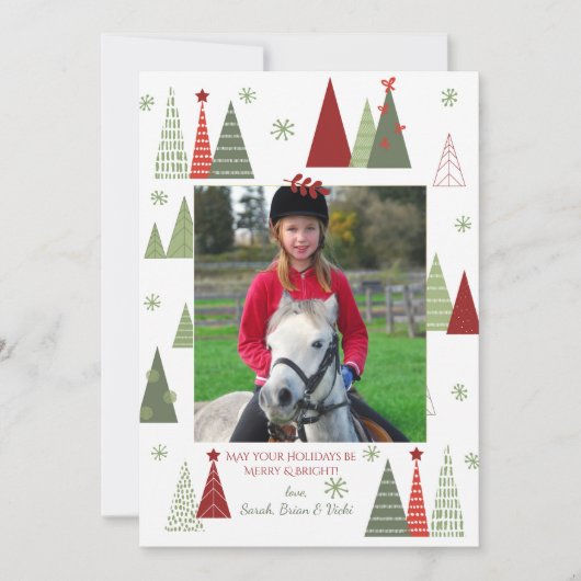 Terrific Trees Foto Holiday Card Feiertagskarte (Vorderseite)