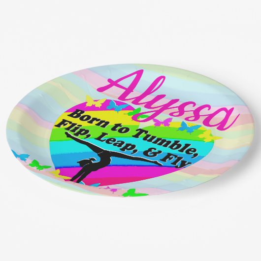 TERRIFIC TUMBLING GYMNASTICS DESIGN PAPPTELLER (Schrägansicht)