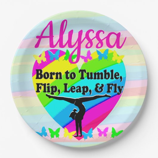 TERRIFIC TUMBLING GYMNASTICS DESIGN PAPPTELLER (Vorderseite)