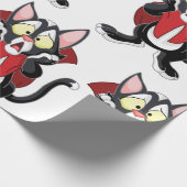 Terrified Vampire Cat Wrapping Paper Geschenkpapier (Ecke)