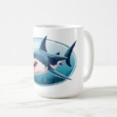 Terrifying Shark Kaffeetasse (VorderseiteRechts)