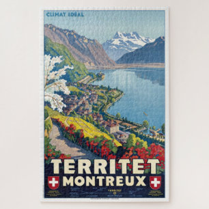 Territet, Montreux, Schweiz Reisen Vintage Puzzle