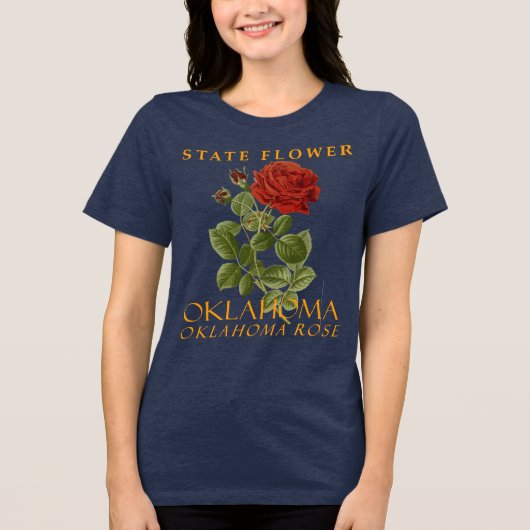 Territoriale Oklahoma Blume Oklahoma Rose Tri-Blend Shirt (Vorderseite)