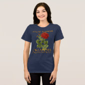 Territoriale Oklahoma Blume Oklahoma Rose Tri-Blend Shirt (Vorderseite voll)