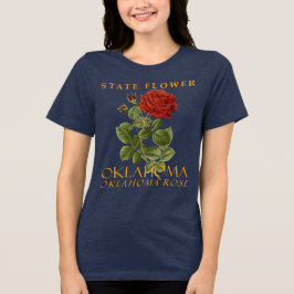 Territoriale Oklahoma Blume Oklahoma Rose Tri-Blend Shirt