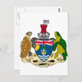 Territorialer Wappen des Britischen Indischen Ozea Postkarte (Vorne/Hinten)