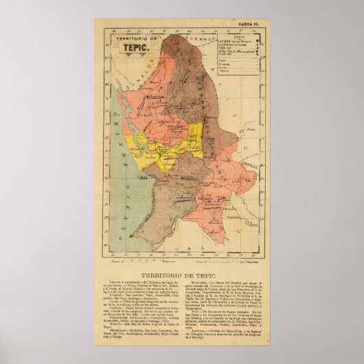 Territorio de Tepic, Mexiko Poster (Vorne)