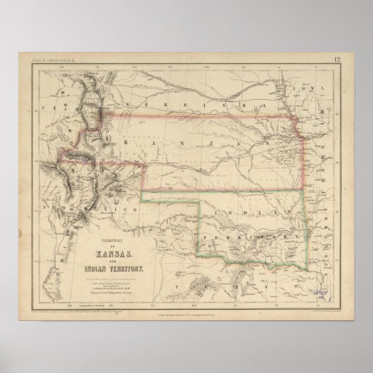 Territorium von Kansas und Ureinwohner der Amerika Poster (Vorne)