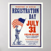 Territory of Hawaii Registration Day 31. Juli Poster (Vorne)