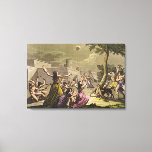 Terror des Peruaners während einer Eklipse des m Leinwanddruck