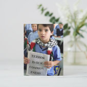 Terror ist unser gemeinsamer Feind Postkarte (Stehend Vorderseite)