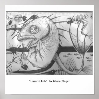 "Terroristische Fische" Poster