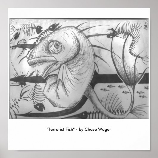 "Terroristische Fische" Poster (Vorne)