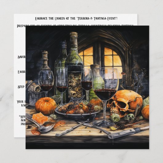 👻 🍷 "Terrors & Degings Event"! 🍷 👻 Halloween Einladung (Vorne/Hinten)