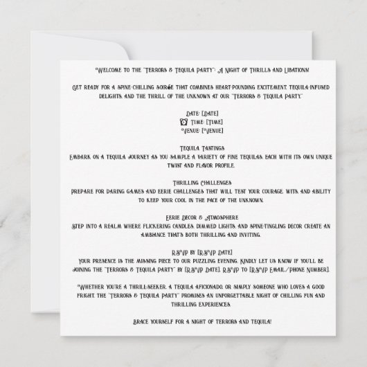 👻 🍹 Terrors & Tequila Party 🍹 👻 Halloween Einladung (Rückseite)