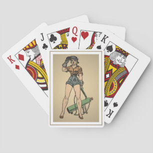 Terry die Schweißerin Vintage Spielkarten