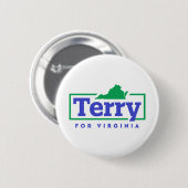 Terry McAuliffe für den Gouverneur von Virginia Button (Vorne & Hinten)