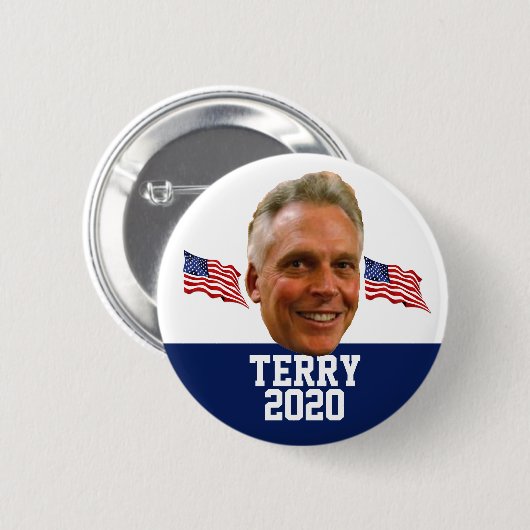Terry McAuliffe für Präsidenten Button (Vorne & Hinten)