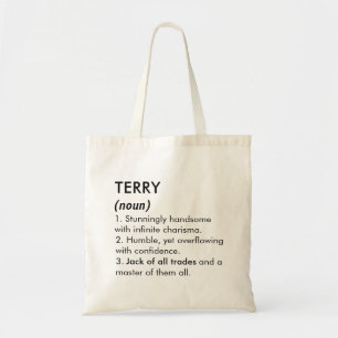 Terry Name, Bearbeitbarer Name, Benutzerdefinierte Tragetasche