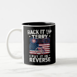 Terry zurücksetzen, Rückwärtsgang einlegen, Feuerw Zweifarbige Tasse