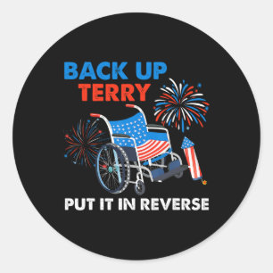 Terry zurücksetzen Rückwärtsgang Feuerwerk Lustig Runder Aufkleber